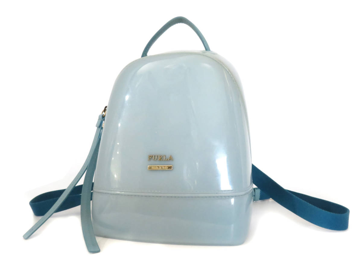 5926 FURLA フルラ ラバー×レザー 3WAY リュックサック ハンドバッグ 