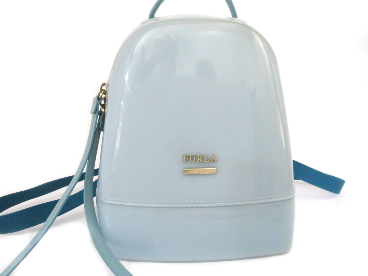 FURLA キャンディリュック ブルー（5926 FURLA フルラ ラバー×レザー  