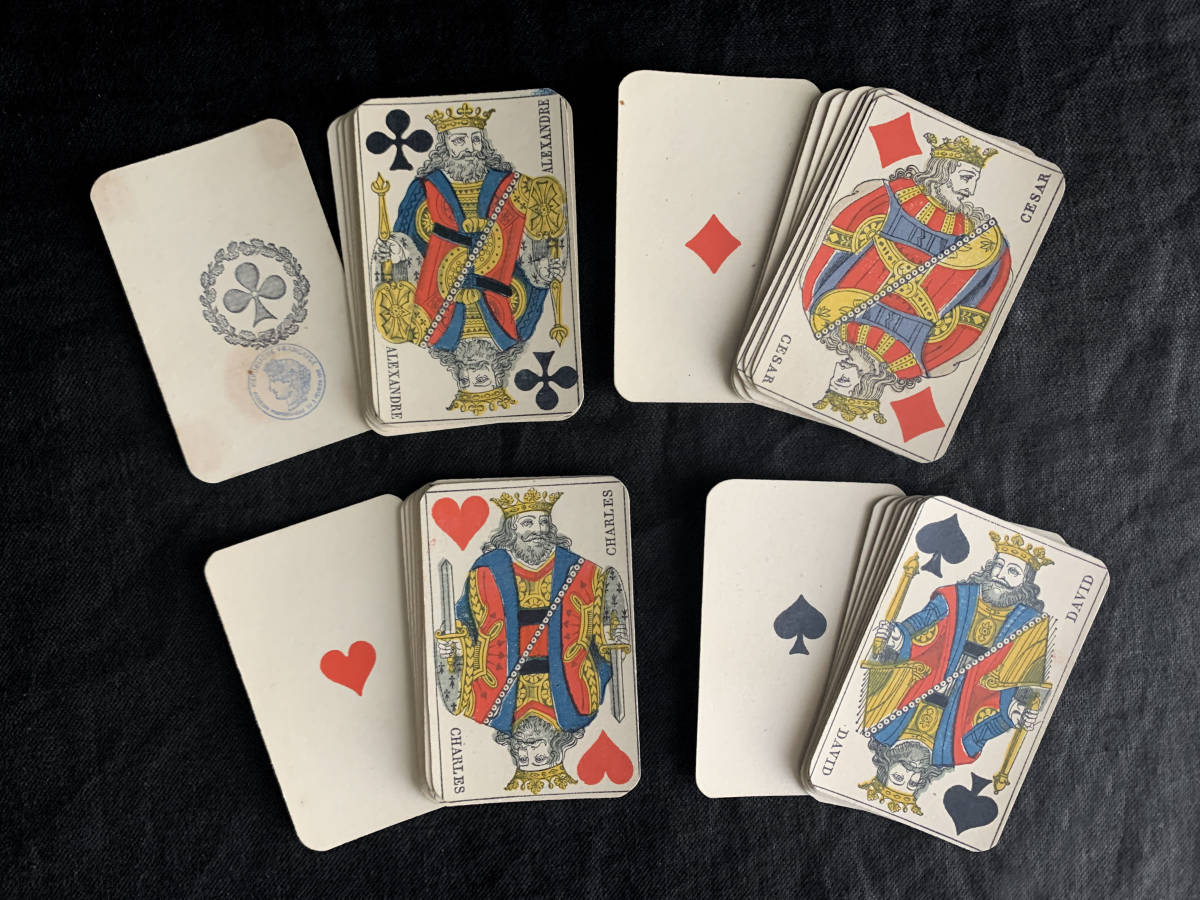 フランス 19世紀後期 B.P Grimaud ピケ デッキ カード 32枚 完品 トランプ 西洋 カルタ タロット 絵札 版画 美術 西洋 アンティーク 5 ピケ カード フランス The トランプ 卸売