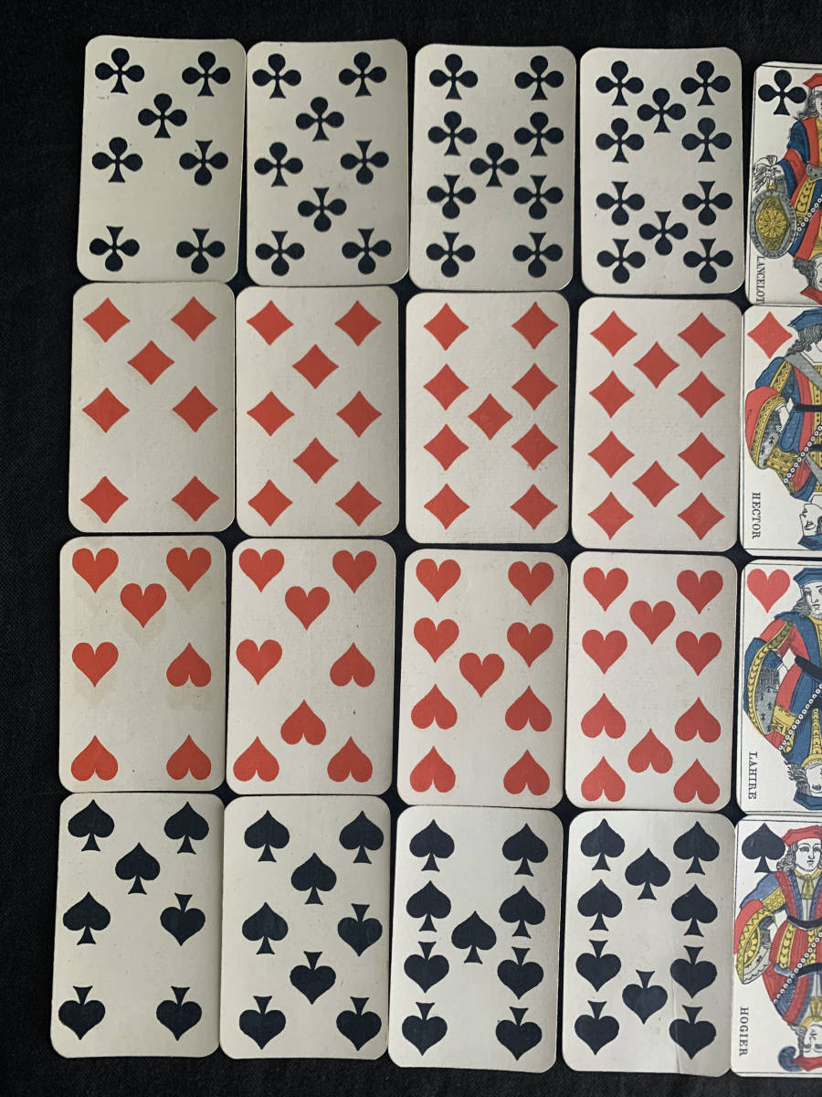 フランス 19世紀後期 B.P Grimaud ピケ デッキ カード 32枚 完品 トランプ 西洋 カルタ タロット 絵札 版画 美術 西洋 アンティーク 5 ピケ カード フランス The トランプ 卸売
