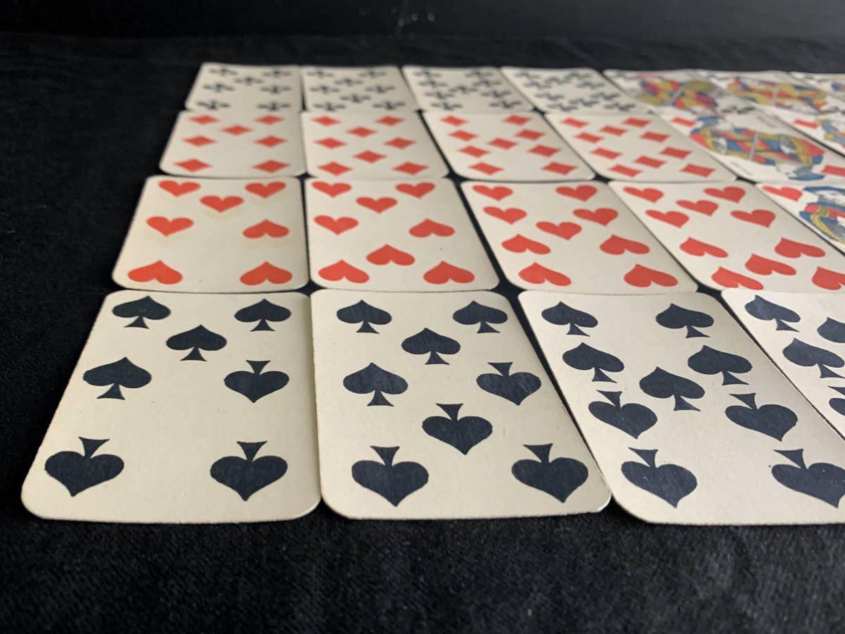 フランス 19世紀後期 B.P Grimaud ピケ デッキ カード 32枚 完品 トランプ 西洋 カルタ タロット 絵札 版画 美術 西洋 アンティーク 5 ピケ カード フランス The トランプ 卸売