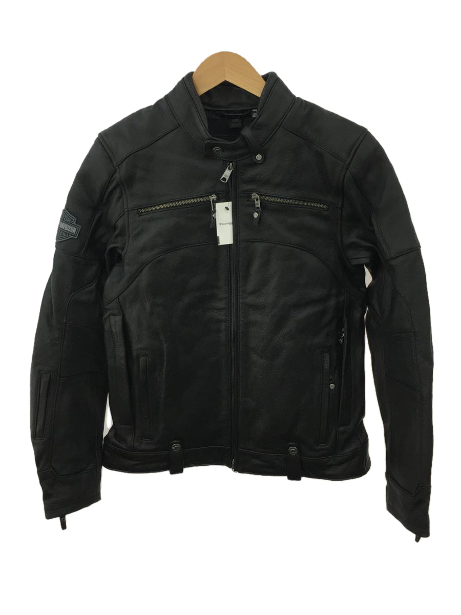 HARLEY DAVIDSON◇シングルライダースジャケット/S/レザー/BLK HARLEY