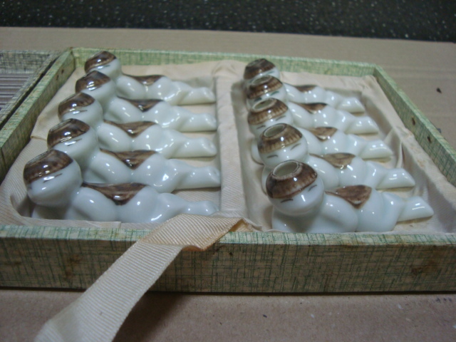 唐物 煎茶道具 五客 染付 Yahoo!オークション 古染付煎茶碗 草花文 共