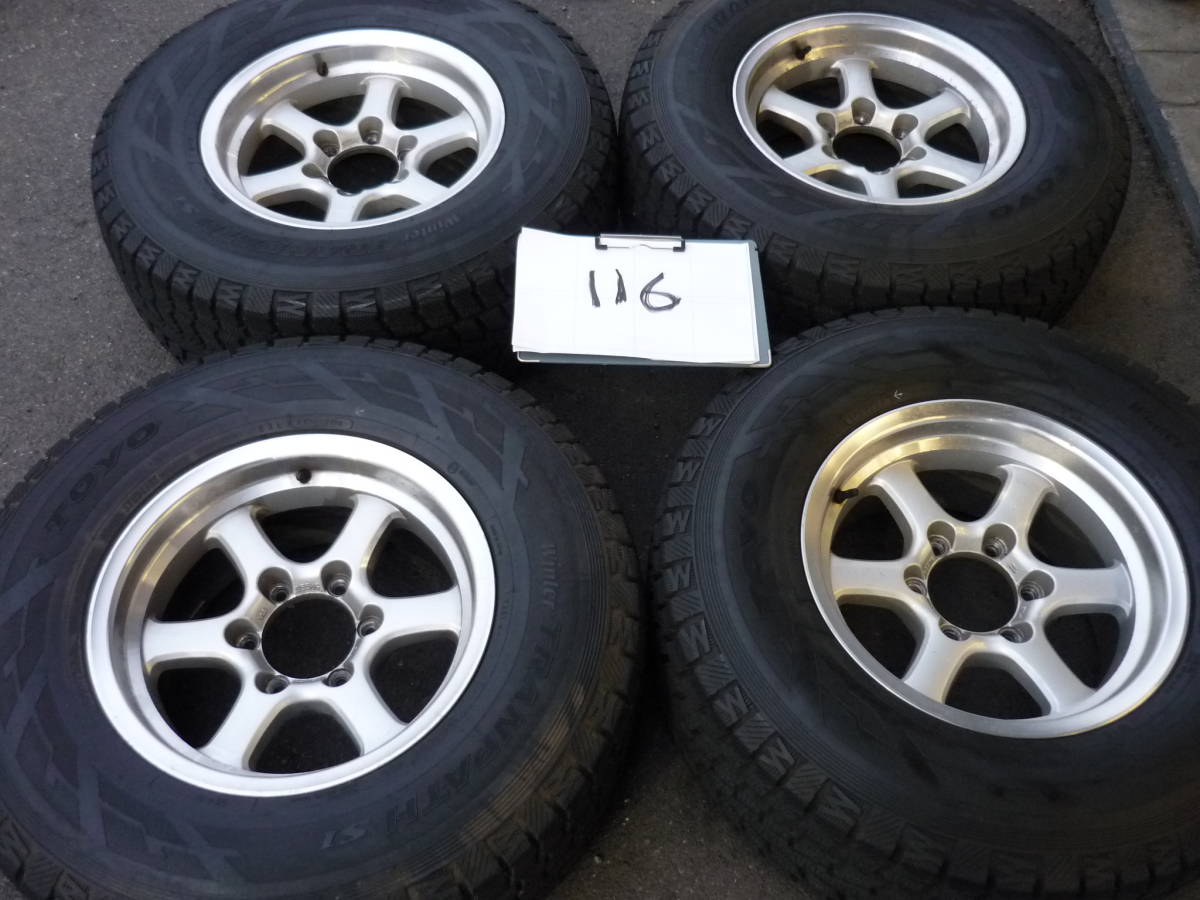 【正規品，本物保証】 N116 手渡し可能 FJクルーザー 使用 16インチAW TOYO トーヨー 265/70R16 スタッドレスｘ４(スタッドレスタイヤ)｜売買されたオークション情報、yahooの商品情報をアーカイブ公開 - オークファン 6穴