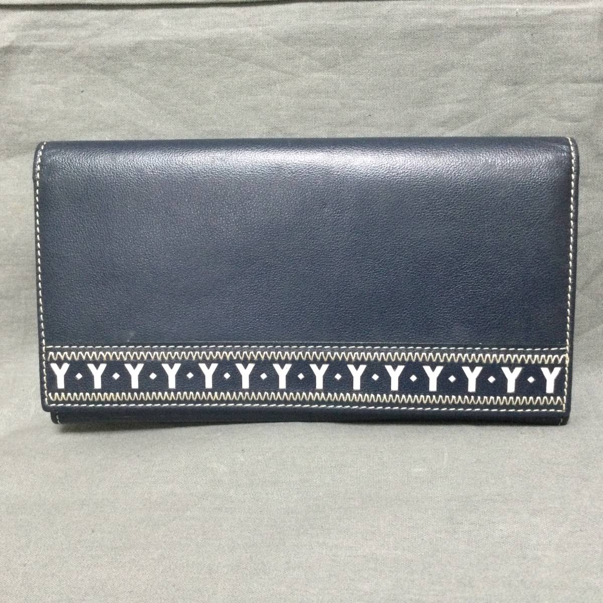 SAINT LAURENT 青 レザー 長財布　イヴ・サンローラン SAINT LAURENT 青 レザー 長財布 イヴ・サンローラン 【公式通販】