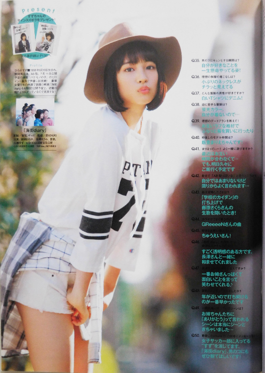 広瀬すず 直筆サイン入りポラ 生写真 映画 海街diary 抽プレ 当選品 2