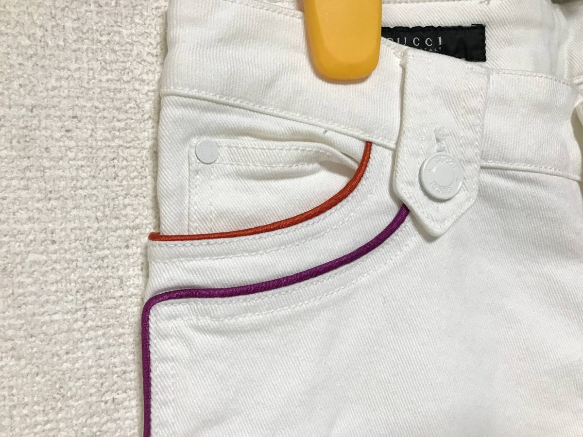 GUCCI グッチ デニム パンツ レディース 白 42 ほぼ未使用