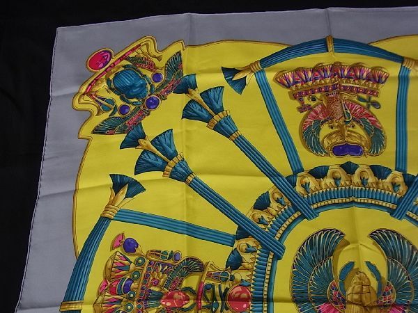 1円 □美品□ HERMES エルメス CATY 【古代エジプト】 スカラベ柄 カレ