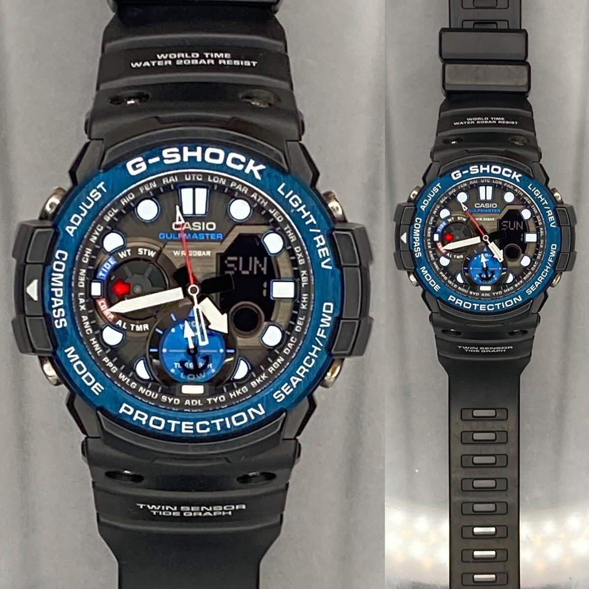 美品 CASIO G-SHOCK GN-1000B-1AJF GULFMASTER ガルフマスター 方位 