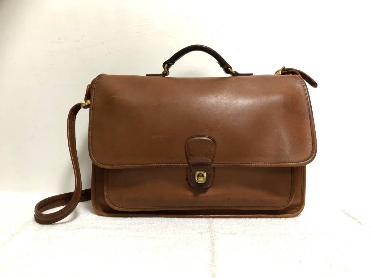 希少 1980年代 コーチ COACH 2way レザーブリーフショルダーバッグ 