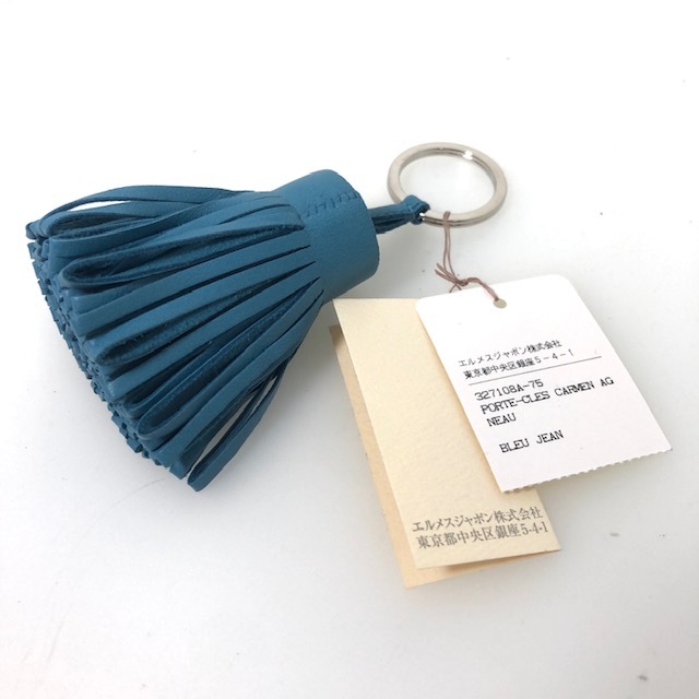 Herms】エルメス カルメン チャーム ブルージーン 箱 ショップカード 