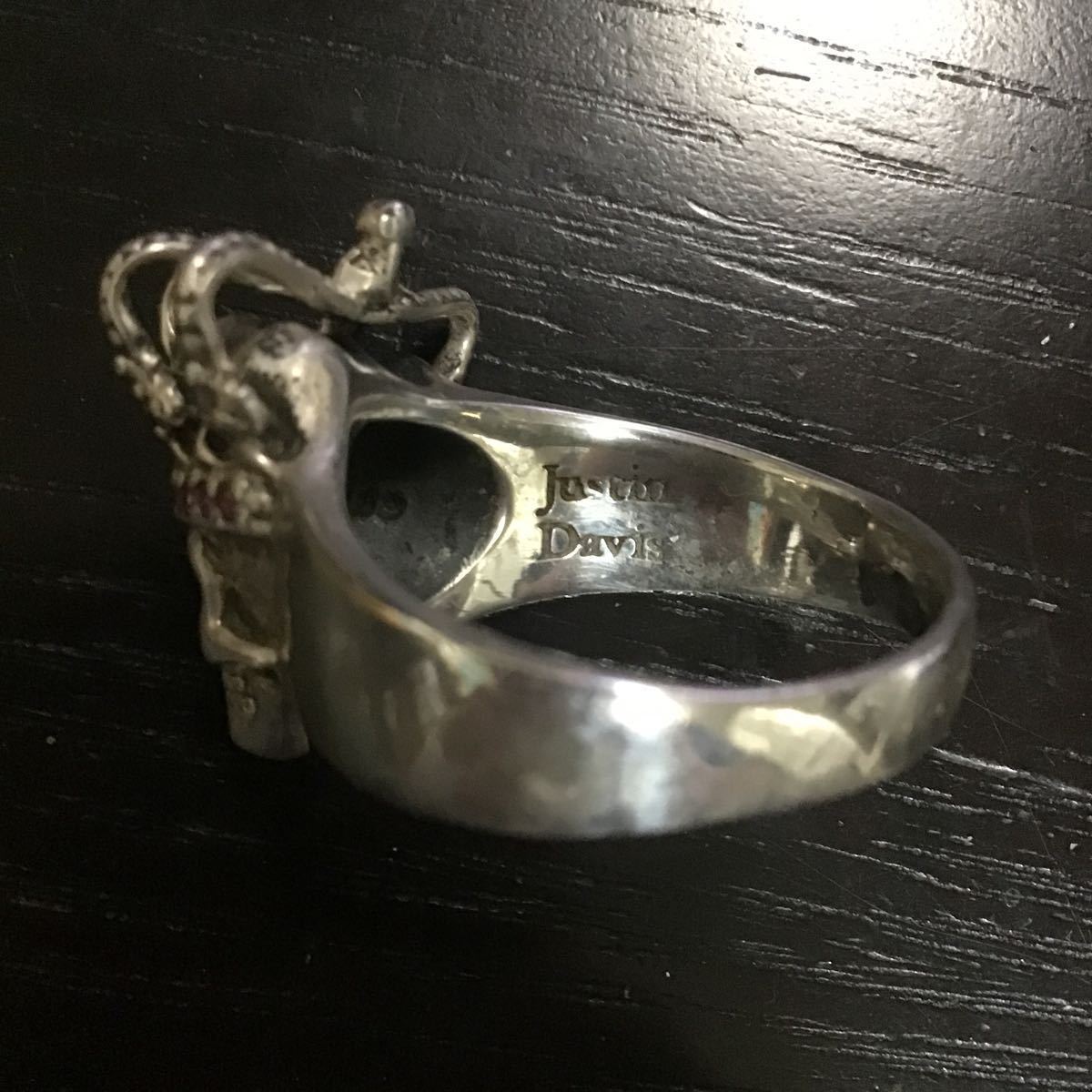 JUSTIN DAVIS】Essential クラウン スカル リング 8号