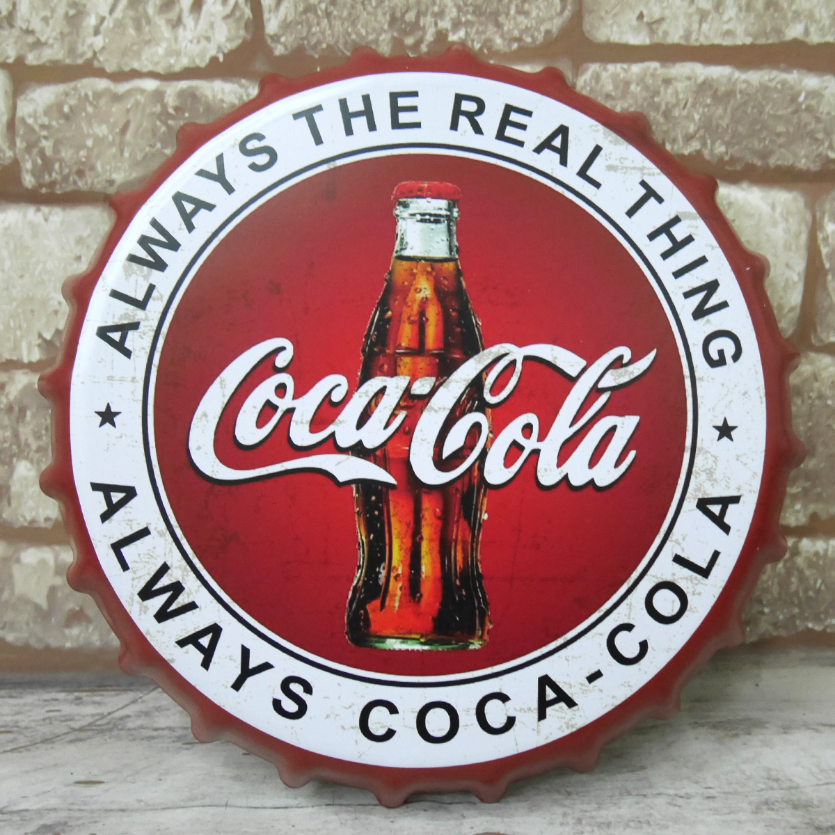 BZ-73】王冠 ブリキ看板 蓋 コカコーラ Coca Cola 瓶 ウォールサイン 