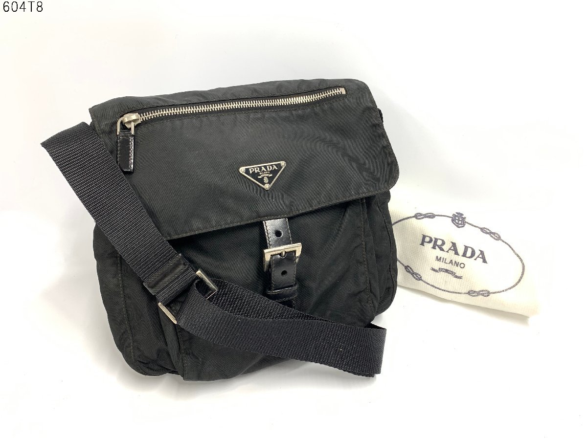 PRADA プラダ ショルダーバッグ ブラック ヴェラ ナイロン 三角