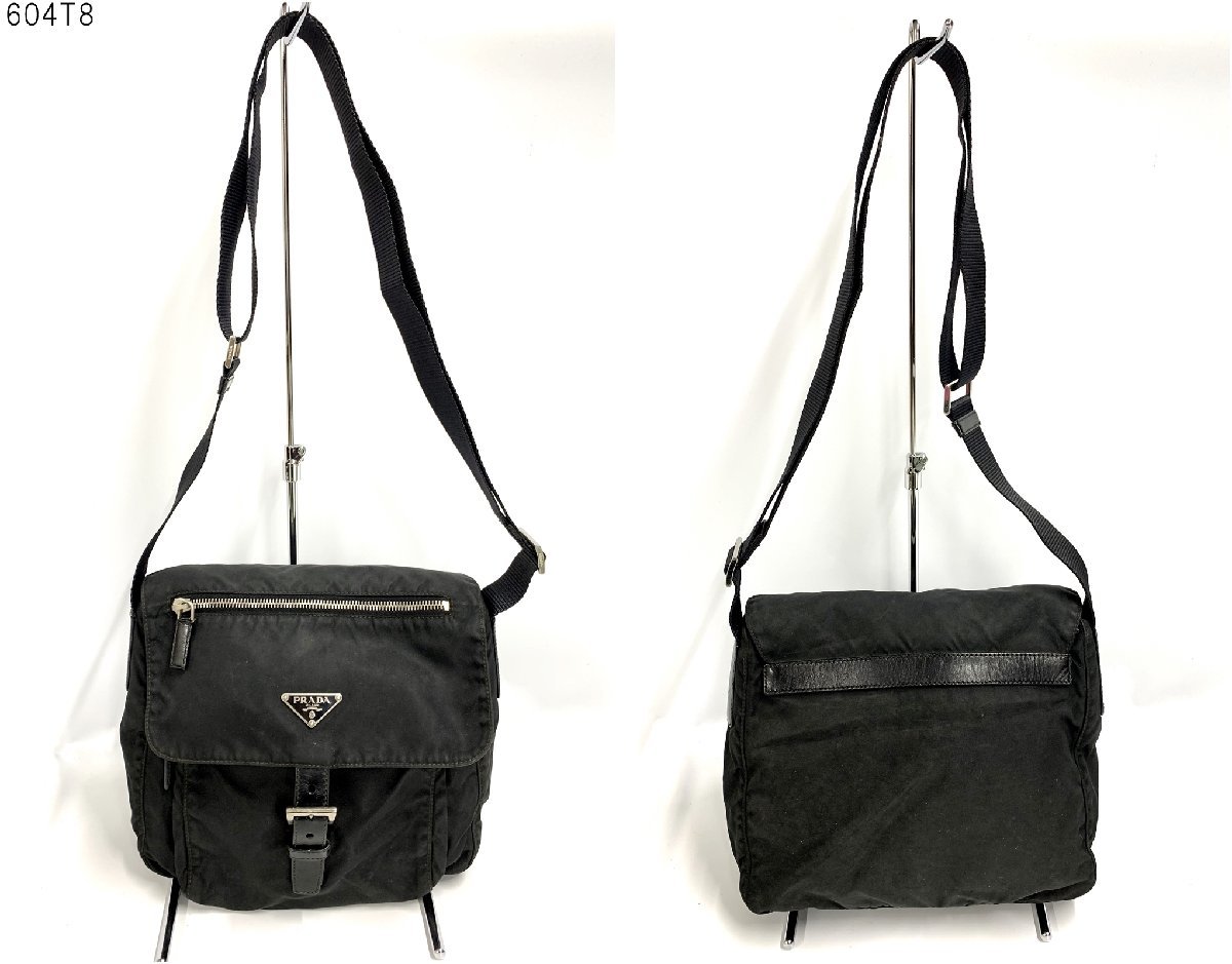 PRADA プラダ ショルダーバッグ ブラック ヴェラ ナイロン 三角