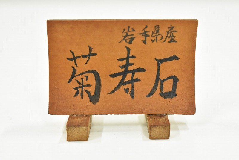 竜R813◇岩手県産 菊寿石 幅43cm 約10kg 台座付 大型 天然石 観賞石