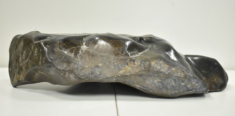 竜R813◇岩手県産 菊寿石 幅43cm 約10kg 台座付 大型 天然石 観賞石