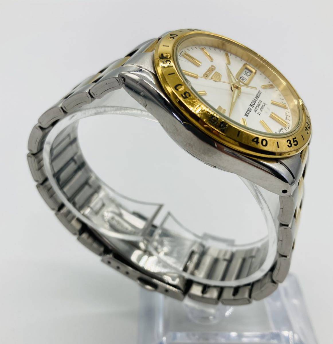 i86 必見！ SEIKO 5 セイコー ファイブ デイデイト 21石 コンビカラー