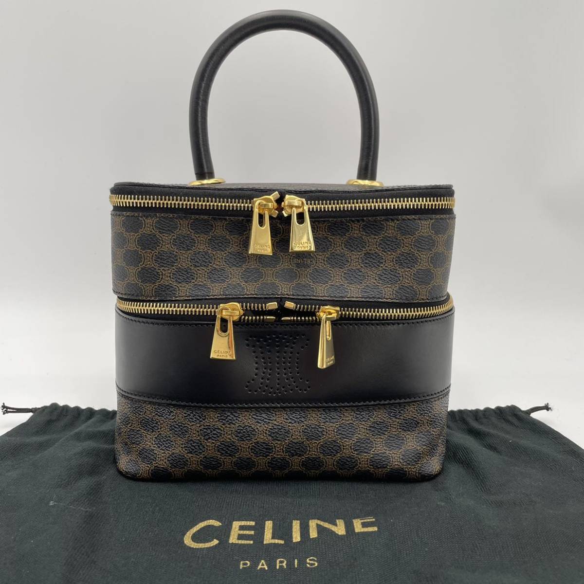 1円〜《未使用品》希少品CELINE バニティ 2段式 マガタム柄 トリオンフ 