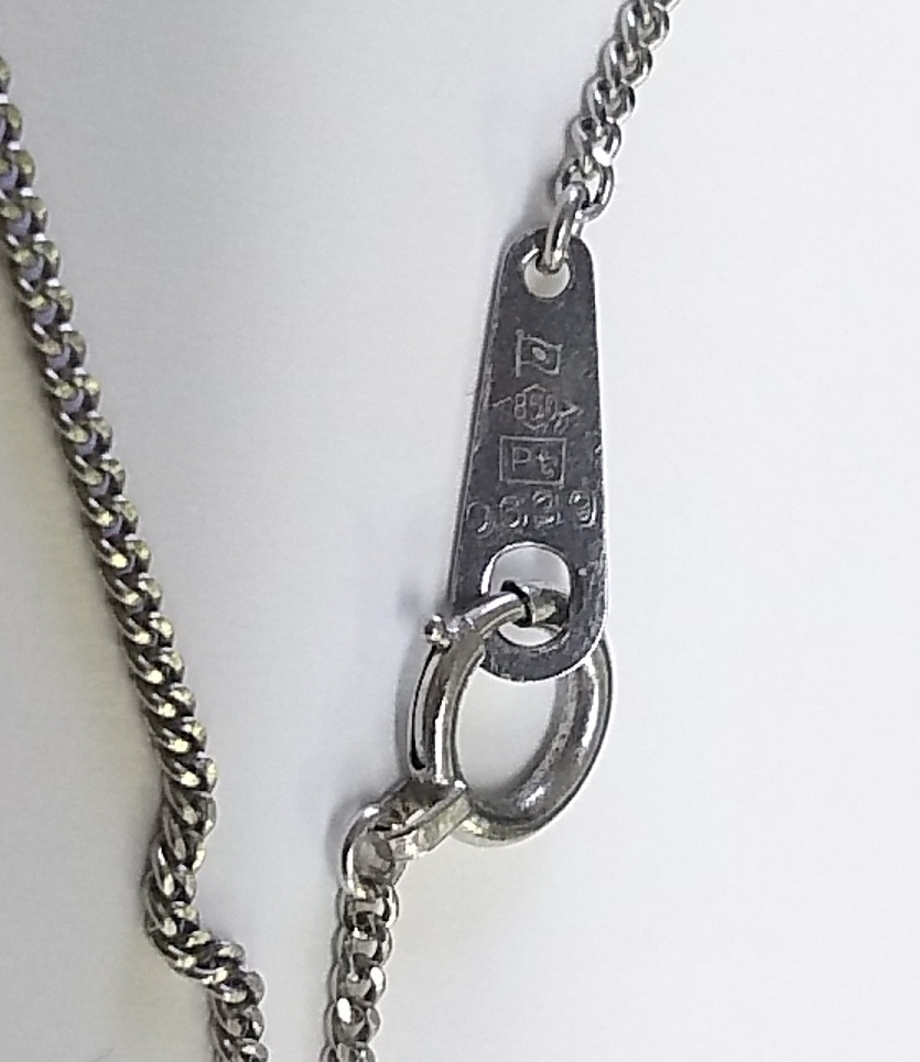 プラチナ 1粒ダイヤモンド 0.639ct ネックレス pt900/pt850 総重量3.65  