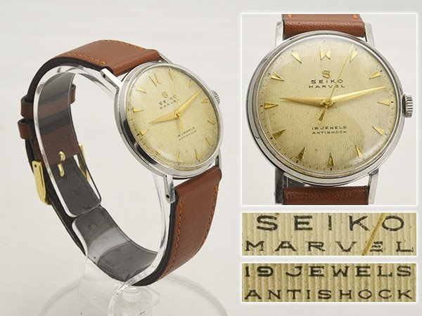 加】2136e SEIKO セイコー MARVEL 19石 ANTISHOCK 14031 手巻き 腕時計  