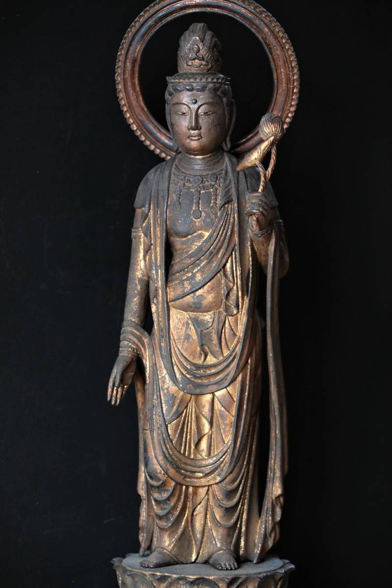 木彫 聖観音菩薩立像 玉眼 仏像 美術品 【公式通販】