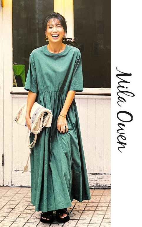 東原亜希さん着用 送料210円 Mila Owen ミラ オーウェン Tシャツライクギャザーボリュームワンピース グリーン 1 ワンピース 売買されたオークション情報 Yahooの商品情報をアーカイブ公開 オークファン Aucfan Com