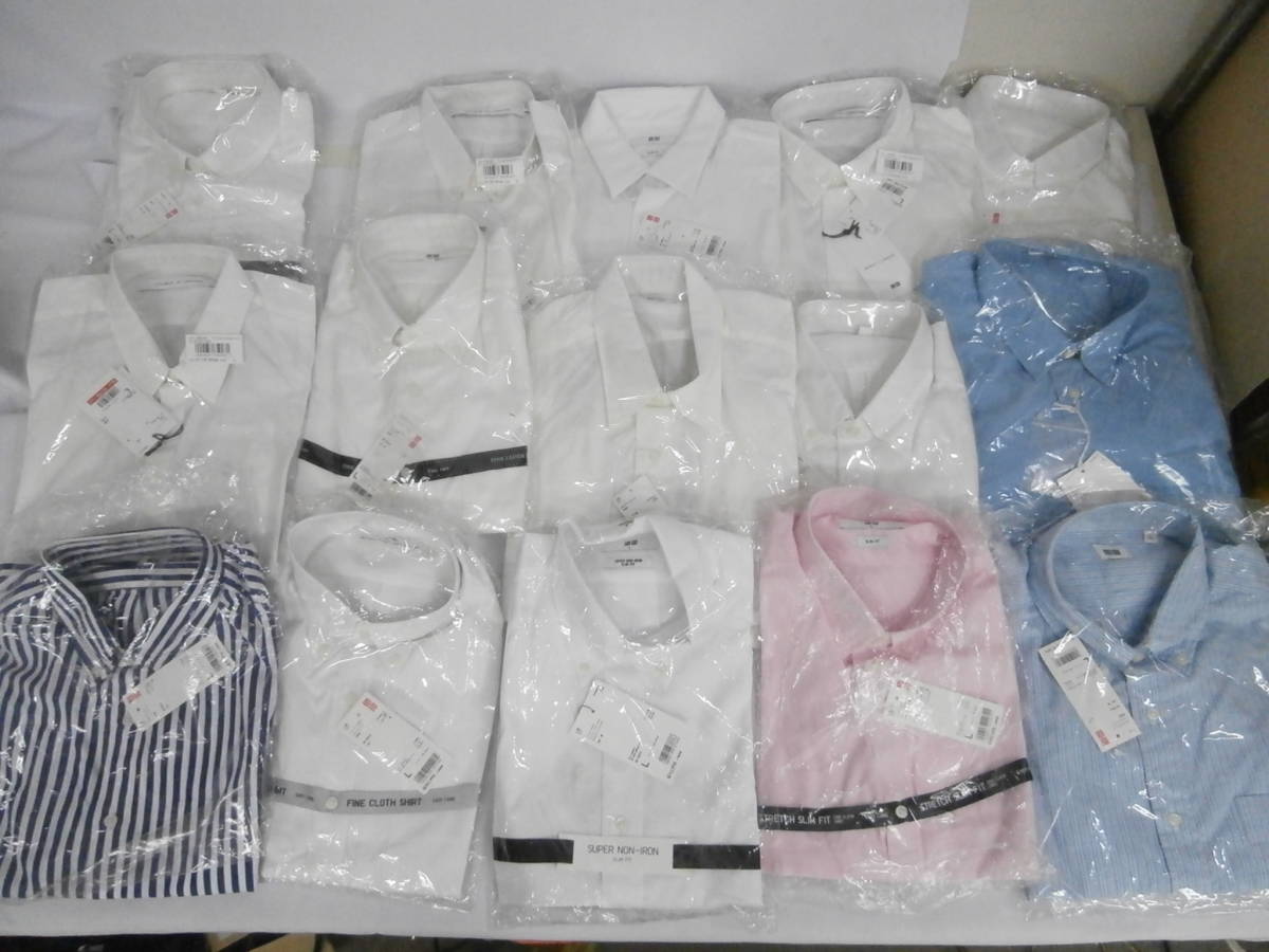【爆買い，お得】 荻 R3 保管品 UNIQLO メンズ Yシャツ 15枚 Ｌサイズ 長袖 まとめて ビジネス イージークリア ファインクロス EFCブロート(長袖シャツ)｜売買されたオークション情報、yahooの商品情報をアーカイブ 男性用