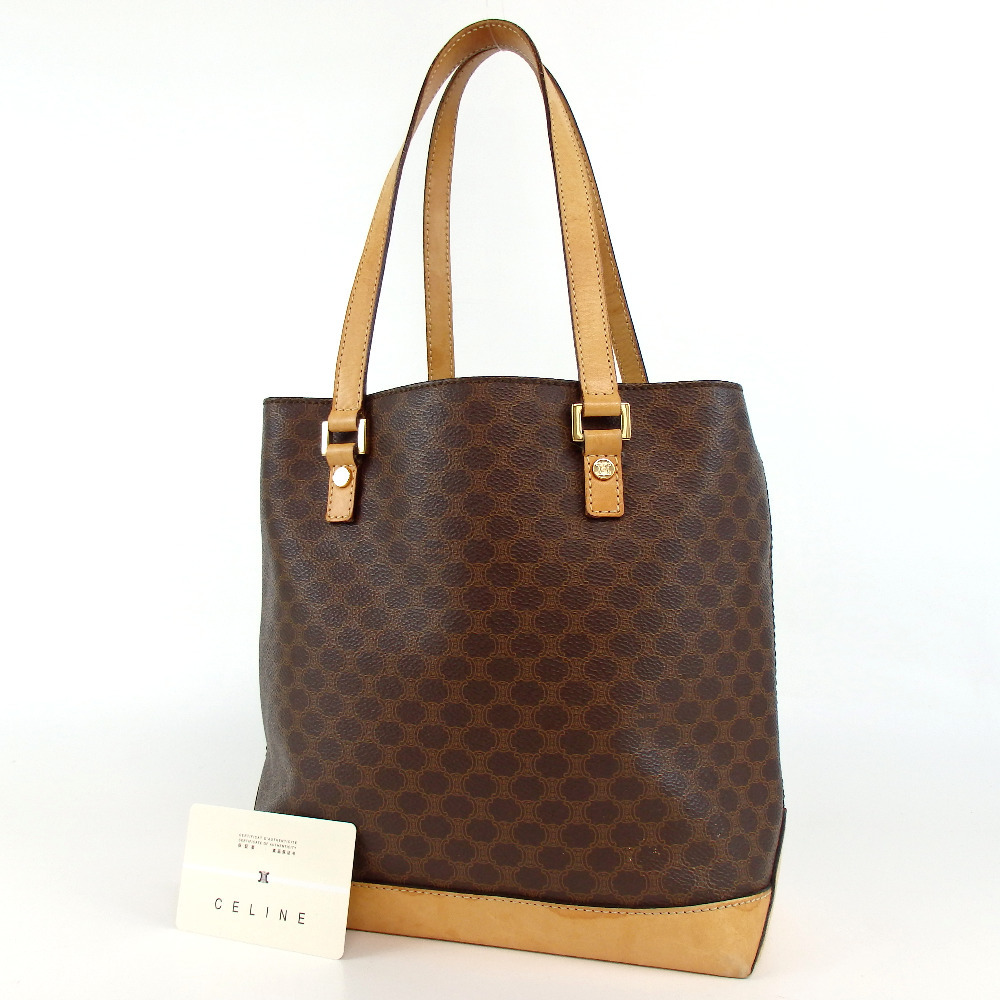 【最新作，限定セール】 CELINE セリーヌ マカダム CE00/15 トートバッグ PVC&times;レザー 28 15-324(トートバッグ)｜売買されたオークション情報、yahooの商品情報をアーカイブ公開 - オークファン かばん、バッグ