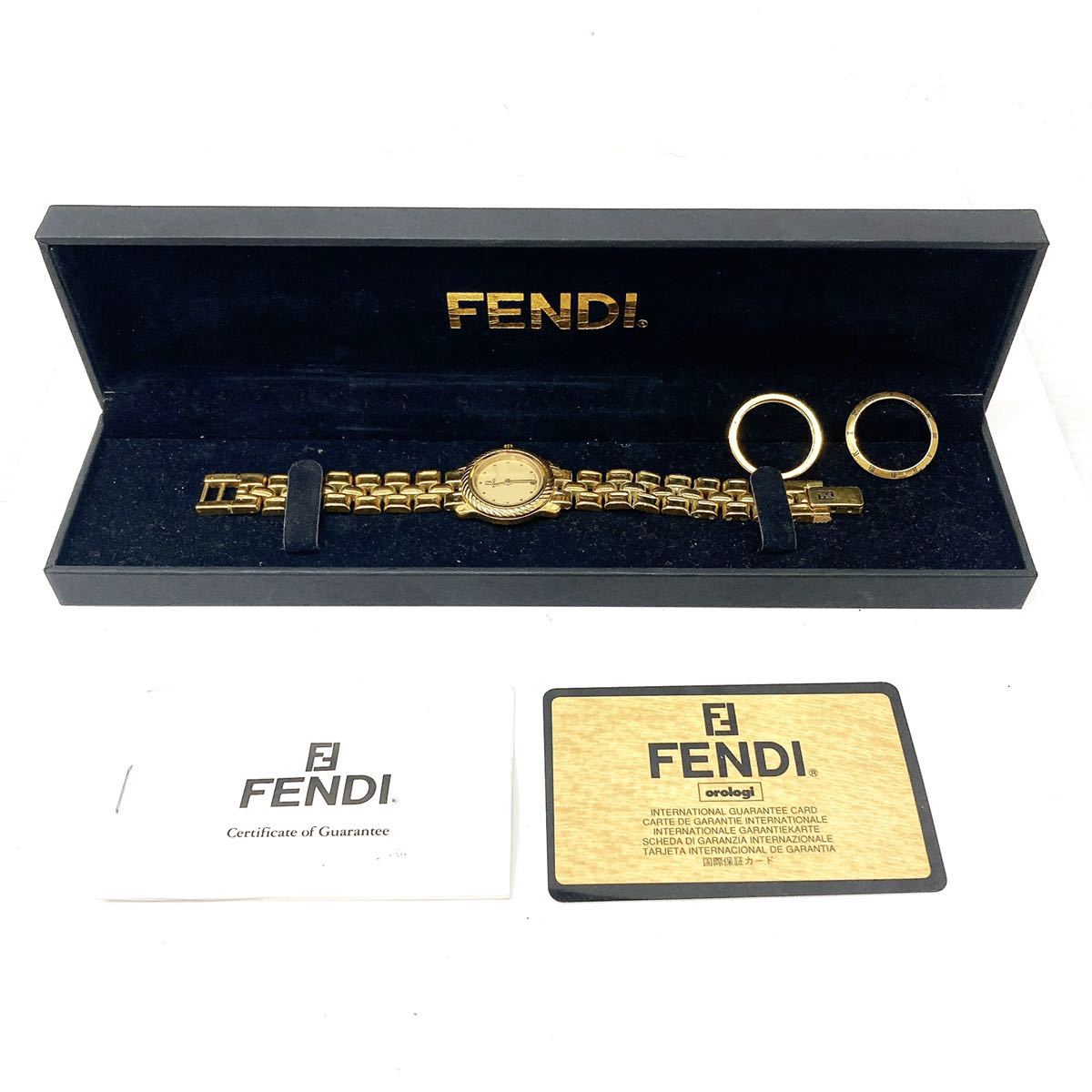FENDI フェンディ 860L レディース腕時計 クォーツ QZ デイト ゴールド
