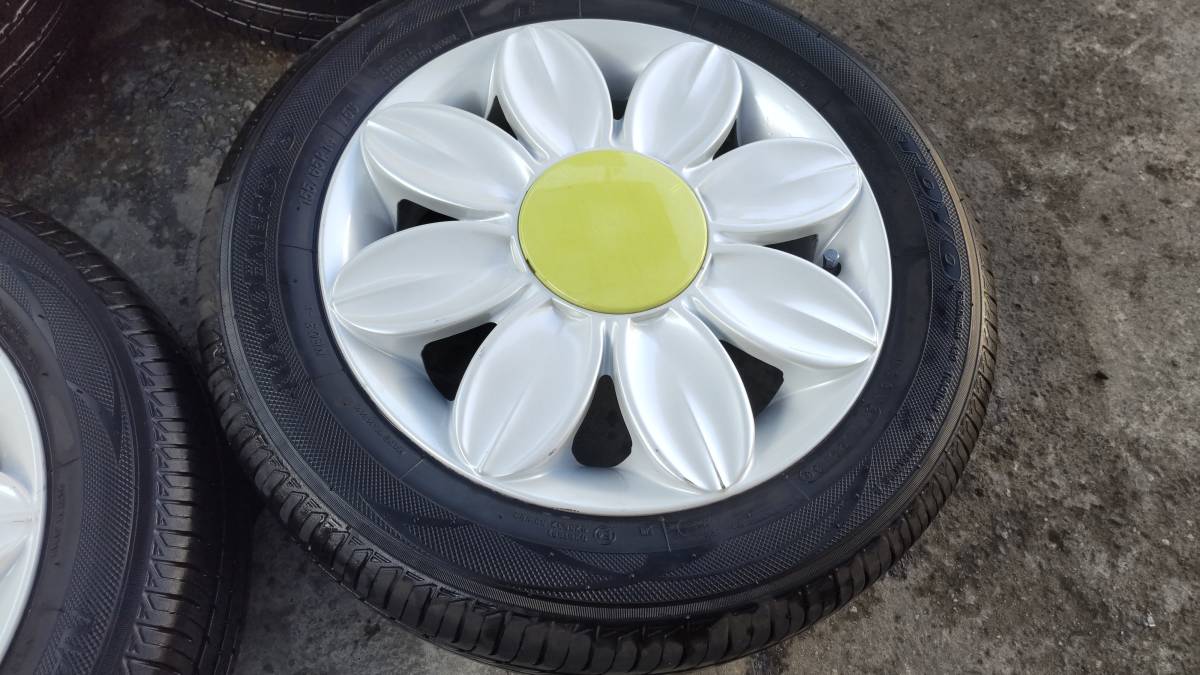 うらら PIAA FULALA 4.5J | 可愛いお花のホイール 155&frasl;65R14 PCD100 オフ45 山有り お花のホイール 当時 4本セット花柄 PCD100+45 １４インチ 4穴