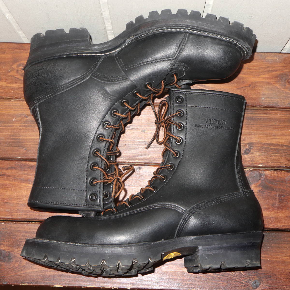 ホワイツブーツ　スモークジャンパー8.5 ホワイツ スモークジャンパー 8.5E ブラウン×レッドドッグ | White's