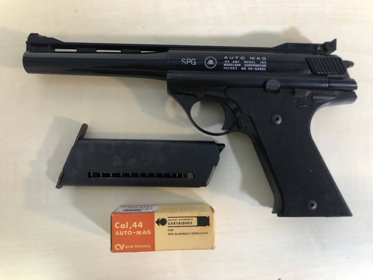  MGC AMP180 AUTOMAG オートマグ SPGプラスチック製 モデルガン カートリッジ12発付き 当時物 NZ(モデルガン)｜売買されたオークション情報、yahooの商品情報をアーカイブ公開 - オークファン モデルガン