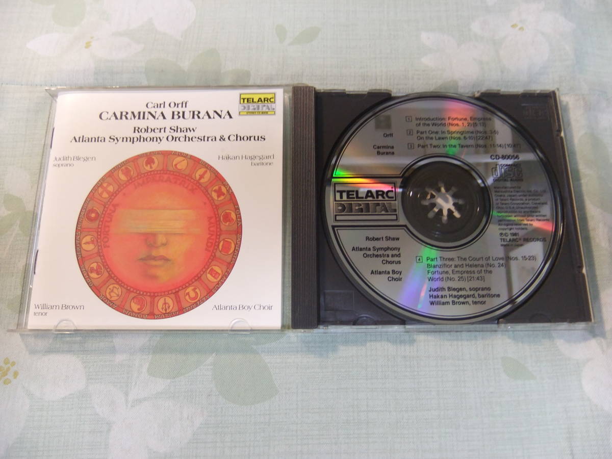  長岡鉄男 幻の外盤A級 優秀録音 MATSUSHITA刻印 TELARC CD-80056 オルフ:カルミナ ブラーナ ロバート ショウ 指揮 アトランタ響 他(声楽)｜売買されたオークション情報、yahooの商品情報をアーカイブ 声楽