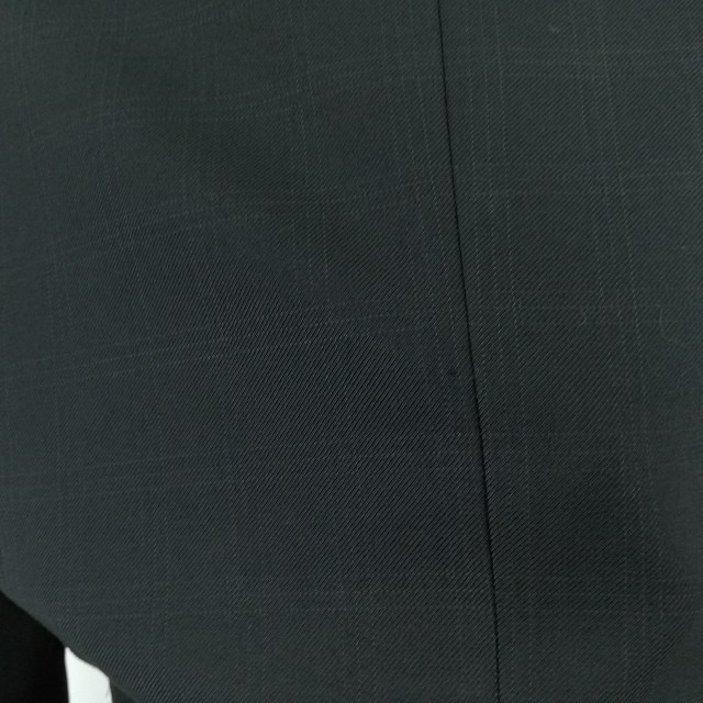 1円 イートン ベスト チェックスカート リボン 等 上下5点セット 指定 大きいサイズ 冬物 長袖 女子 熊本菊池高校 黒 中古 ランクC EY6900_4