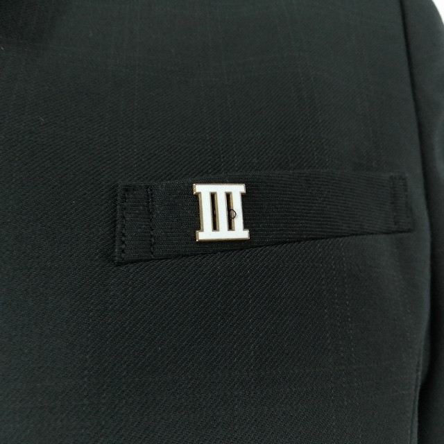 1円 イートン ベスト チェックスカート リボン 等 上下5点セット 指定 大きいサイズ 冬物 長袖 女子 熊本菊池高校 黒 中古 ランクC EY6900_5