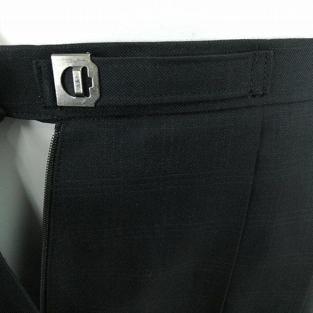 1円 イートン ベスト チェックスカート リボン 等 上下5点セット 指定 大きいサイズ 冬物 長袖 女子 熊本菊池高校 黒 中古 ランクC EY6900_9