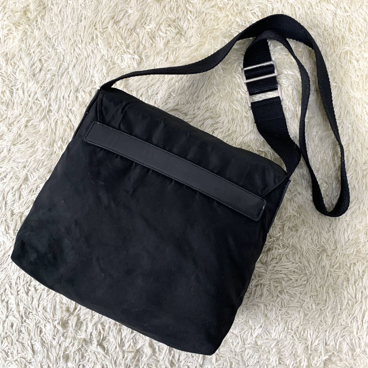 1円〜 PRADA プラダ ショルダーバッグ 三角プレート ベルト テスート 