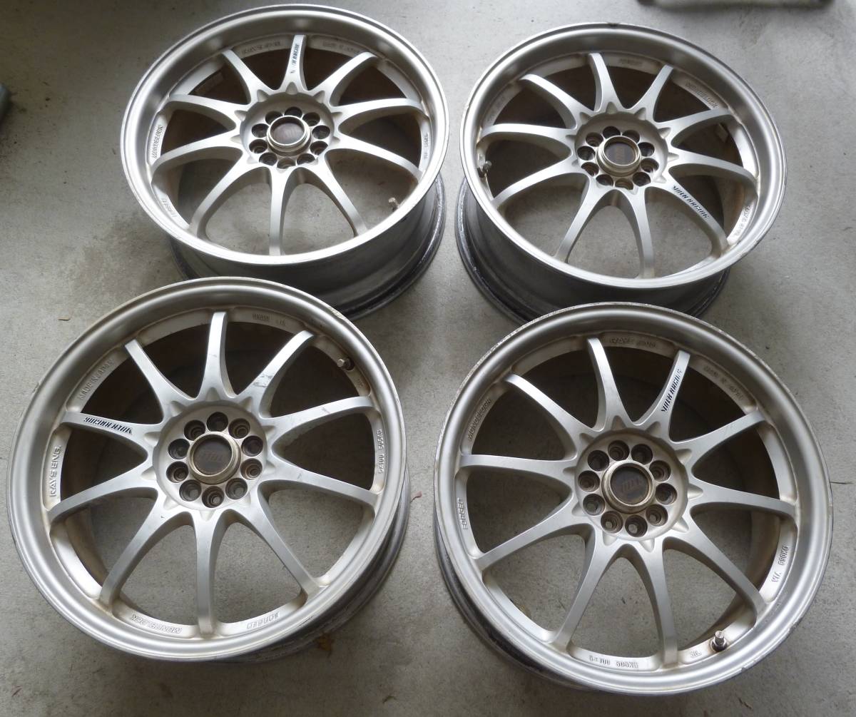RAYS CE28N 18インチ 5H PCD100 7.5J +47 4本セット シルバー レア 
