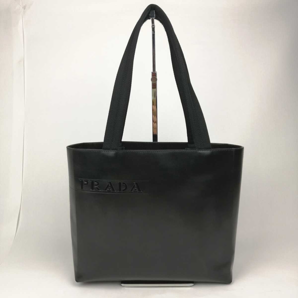 人気モデル/美品】PRADA プラダ 型抜きロゴ レザー メンズ トート