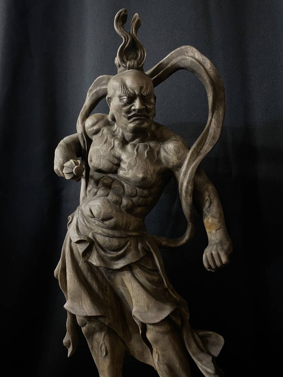 特大72cm 井波彫刻　楠材　木彫仏像　仏師手仕上げ品　仁王像　金剛力士像一式 特大72cm 井波彫刻 楠材 木彫仏像 仏師手仕上げ品 仁王像 金剛力士