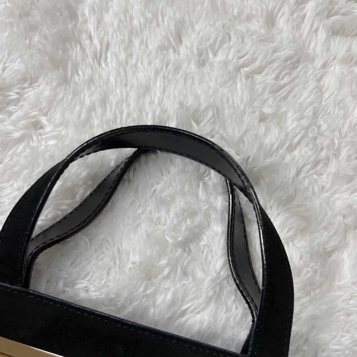 GUCCI グッチ ダイアナ　ハンドバッグ バンブー レザー　スエード　ブラック 美品GUCCI グッチ バンブー ダイアナ ハンドバッグ スエード黒 ブラック