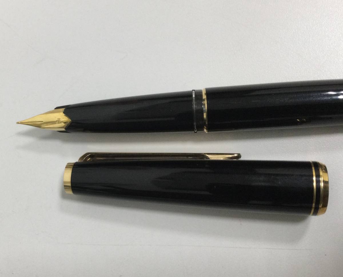 33211】MONT BLANC モンブラン/万年筆 黒 （ペン先750）18金 万年筆