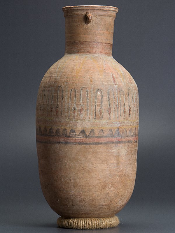 エジプト 土器 壺 歴史 れあ 五】古代エジプト 彩色壺 アマルナ 紀元前1350年 箱付(土器)｜売買され