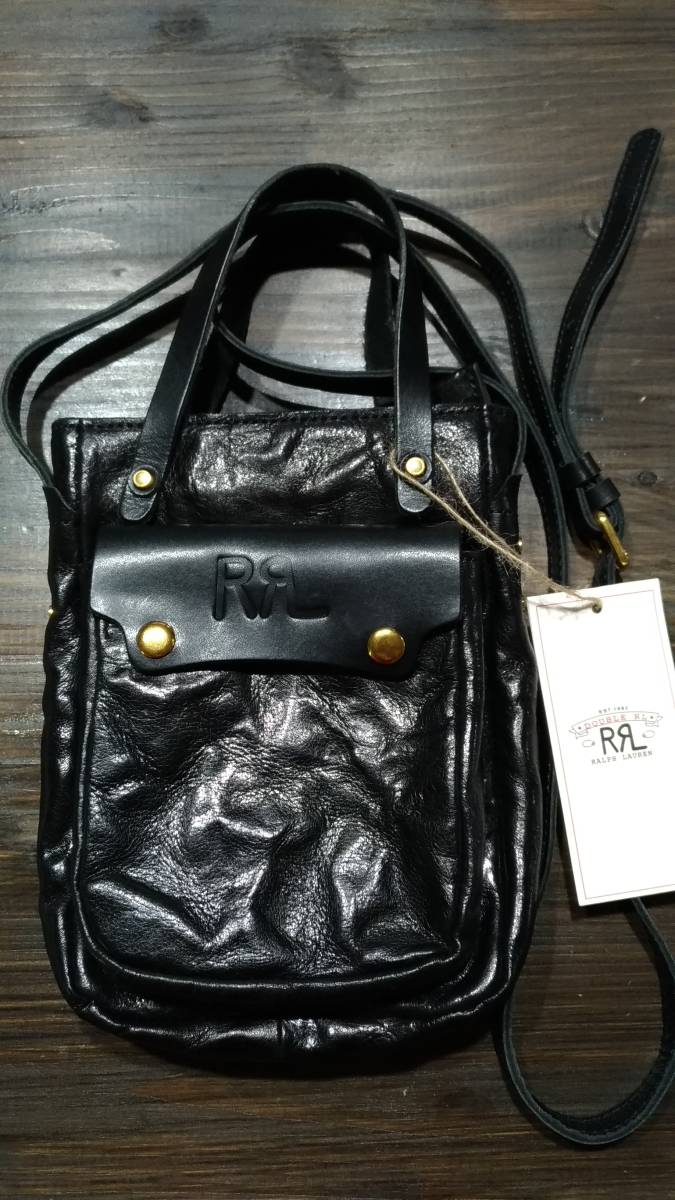 1円スタート送料無料 DOUBLE RL 【未使用】RRL ブラックレザー 