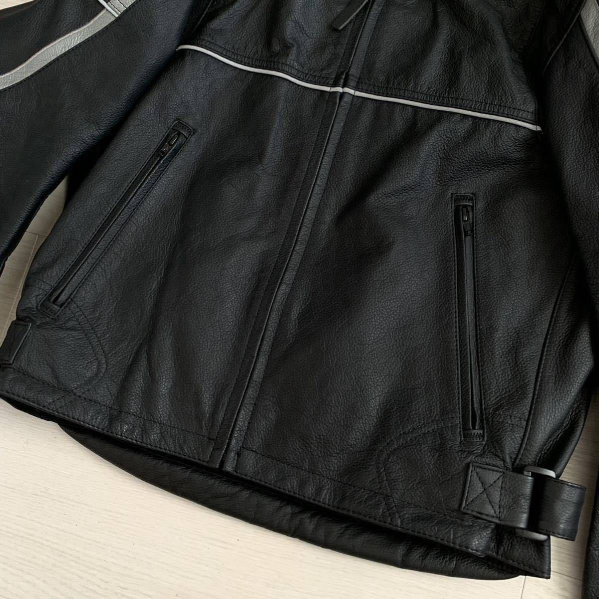 良品 MADIF マディフ 肩 肘 背中 パッド 中綿ライナー付 牛革 レザー 
