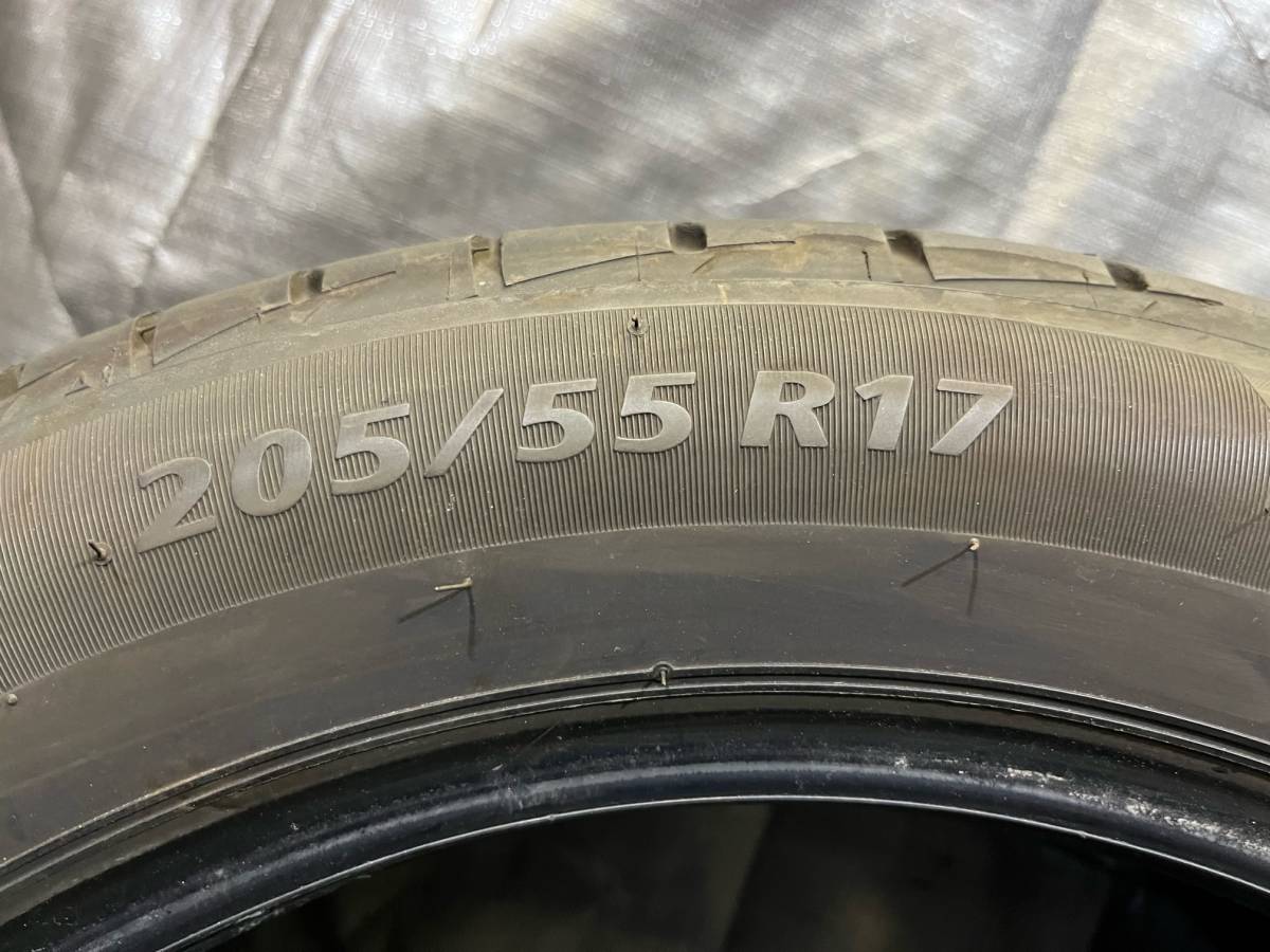 8分山 ブリヂストン 205/55R17 PLAYZ PX-RVⅡ 2本セット 夏タイヤ 中古 