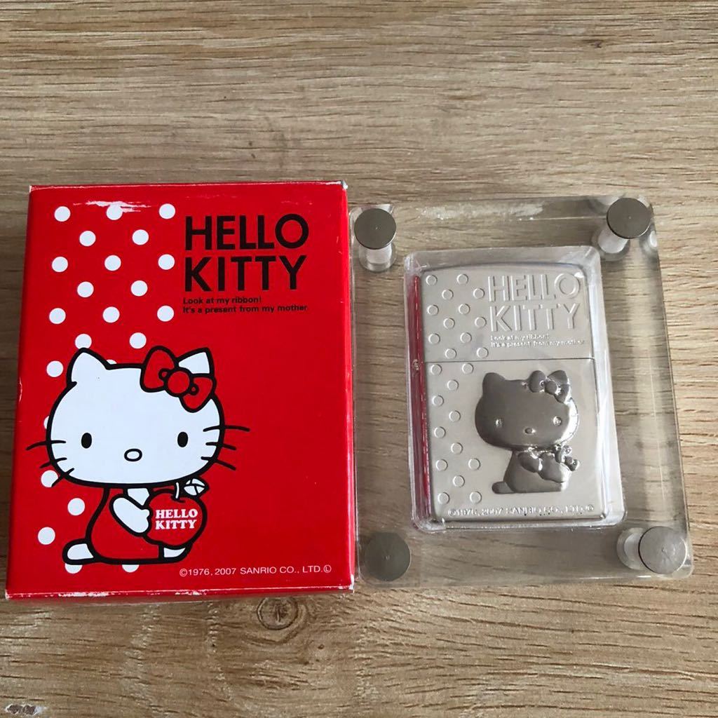 ☆ハローキティ☆ZIPPO HELLO KITTY 金属メタル貼り メタルシルバー