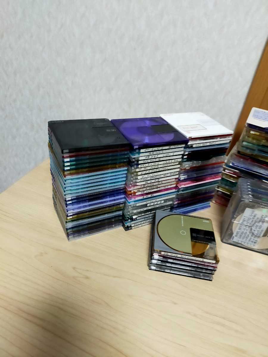 MDディスク合計143枚　まとめ売り　SONY　maxell　TDK 他　ケース有り62枚　ケース無し81枚　収納ボックス付属　 MDディスク SONY MD 他 AXIA 送料185円