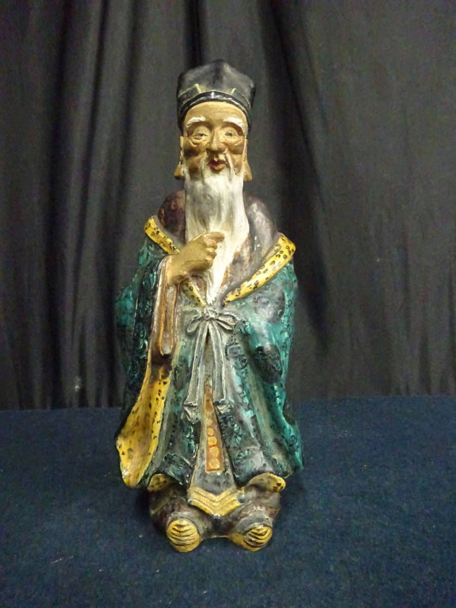 九谷焼 【32 在銘 色絵寿老人 箱付き 高27.5cm 1.8kg】 2026年最新